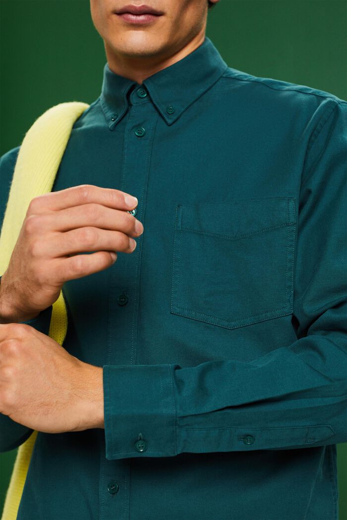 Twill Regular Fit Shirt, EMERALD GREEN, detail image number 3