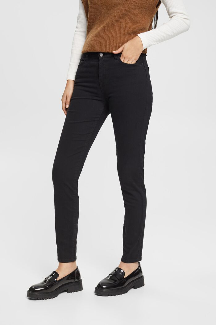 Mid-rise skinny fit trousers, BLACK, detail image number 0