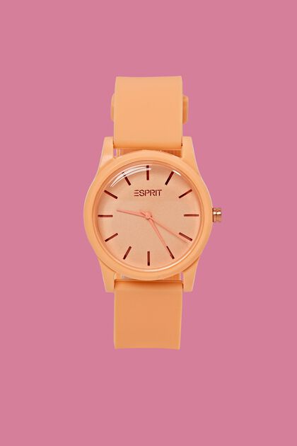 Coloured watch with rubber band