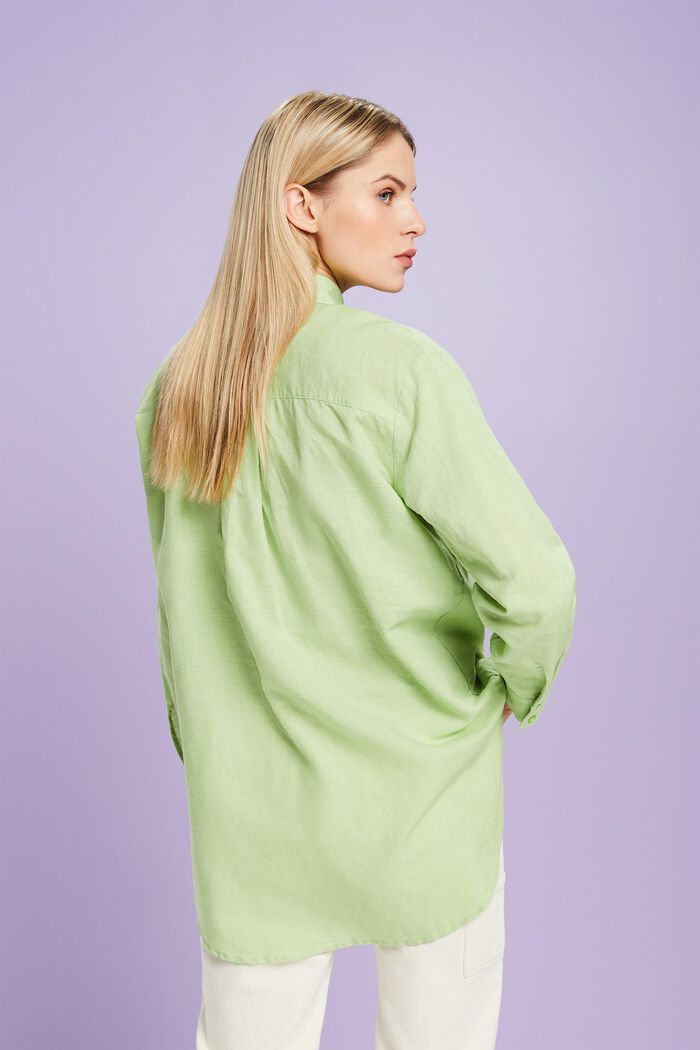 Linen-Cotton Shirt, LIGHT GREEN, detail image number 2