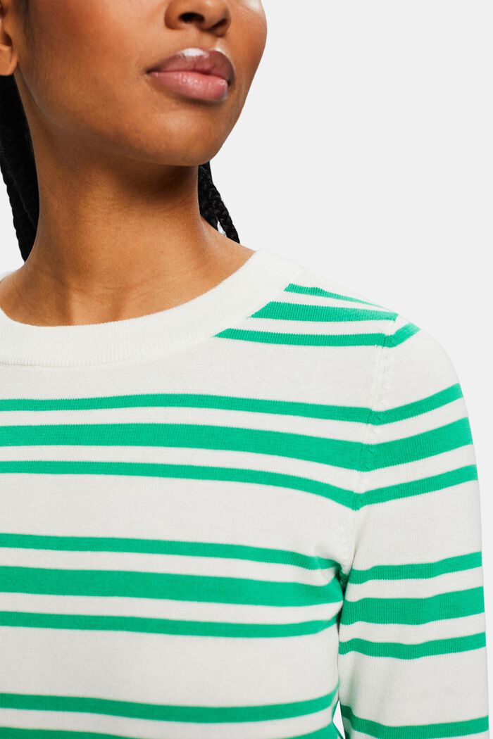 Striped Crewneck Sweatshirt, GREEN, detail image number 3