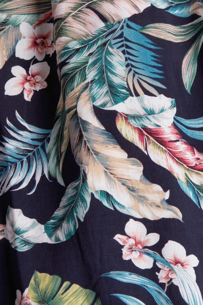 Dress with a tropical print, LENZING™ ECOVERO™, NAVY, detail image number 5