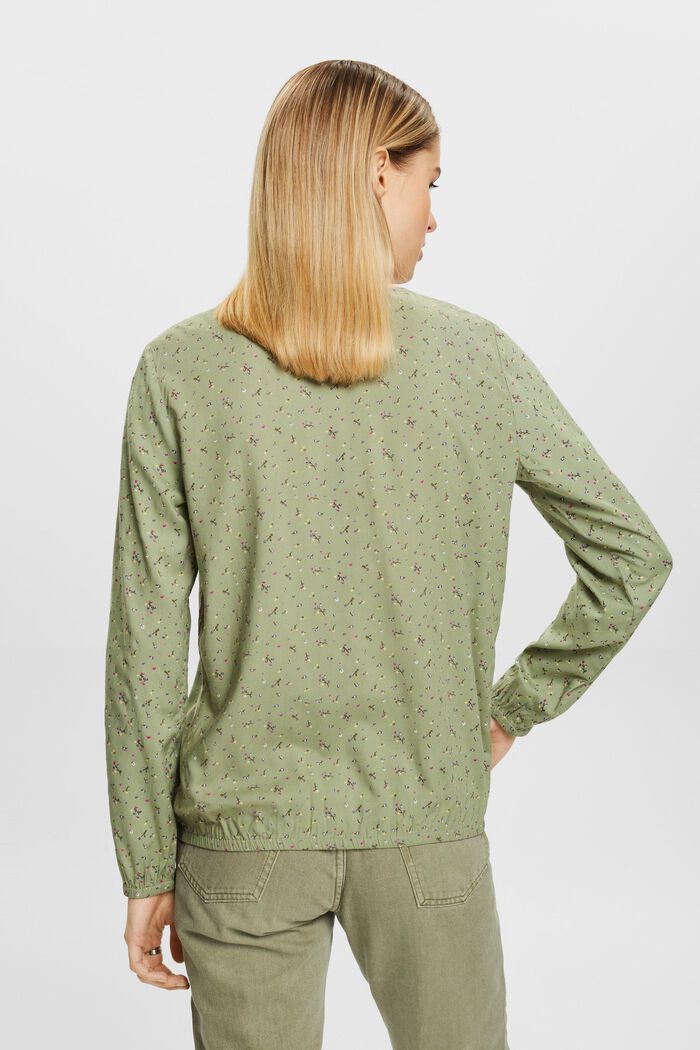 Patterned blouse, LENZING™ ECOVERO™, LIGHT KHAKI, detail image number 3