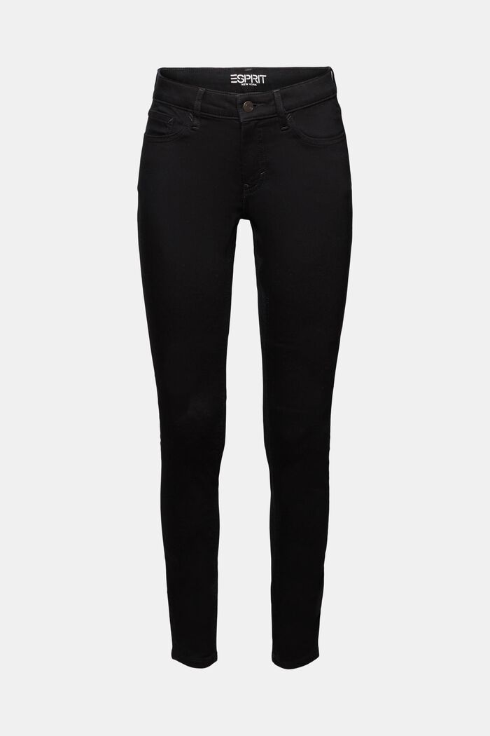 Recycled: mid-rise skinny fit stretch jeans, BLACK RINSE, detail image number 6
