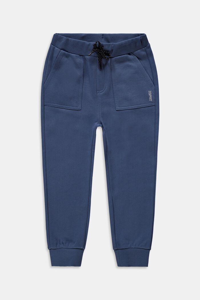 Tracksuit bottoms made of 100% cotton, GREY BLUE, detail image number 0