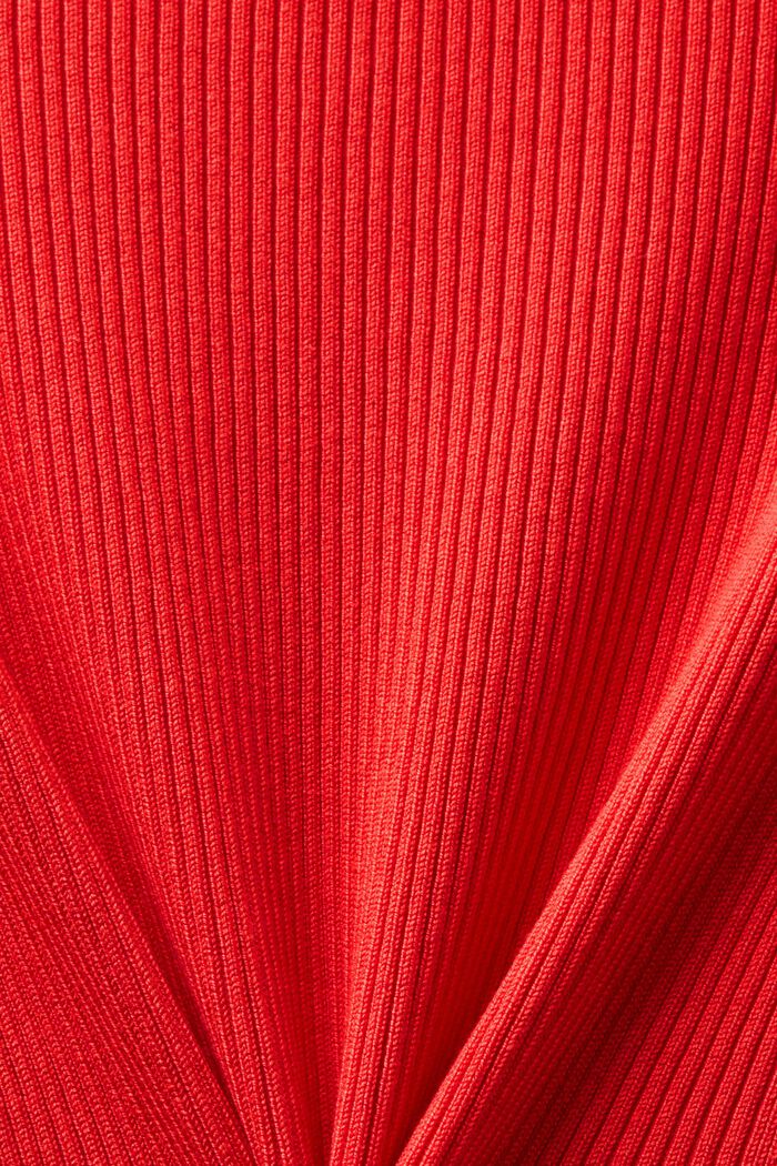 Rib-Knit Midi Dress, RED, detail image number 6