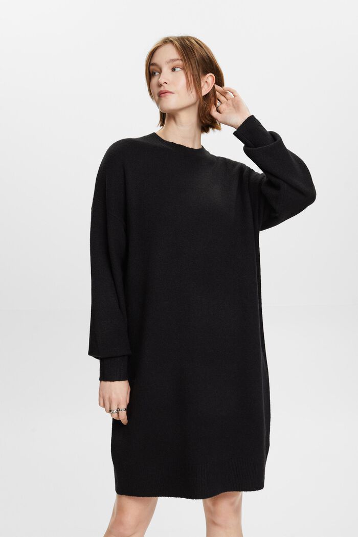 Knitted Mini Dress, BLACK, detail image number 0