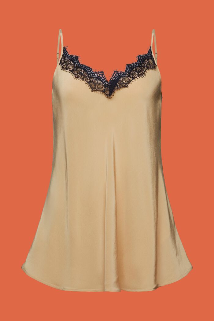 Lace Cami Top, BEIGE, detail image number 6