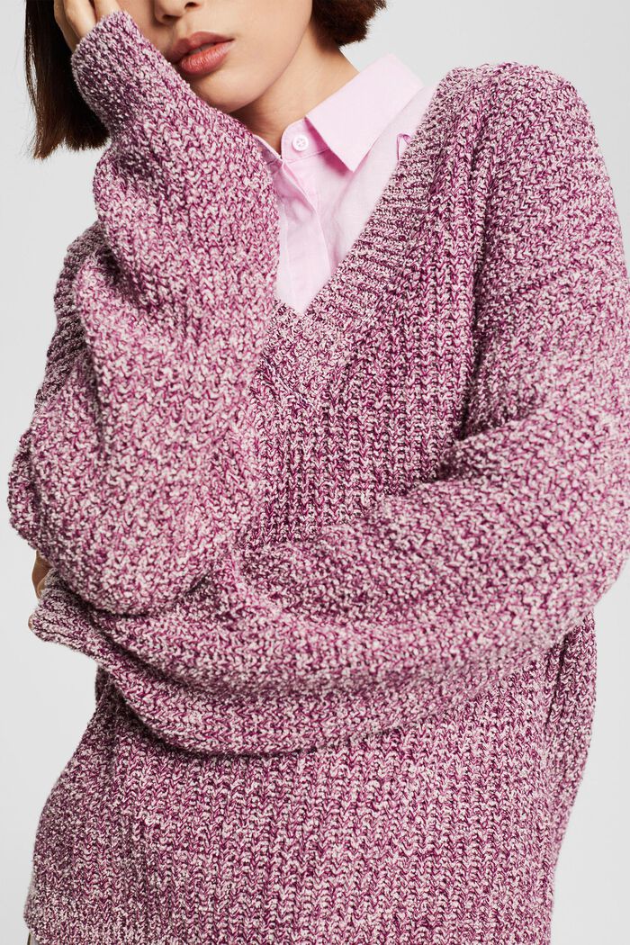 Melange knitted jumper, organic cotton blend, ROSE, detail image number 2