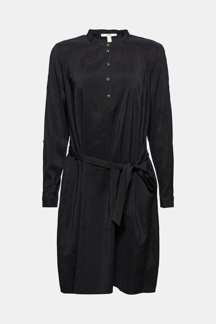 Shirt dress with LENZING™ ECOVERO™, BLACK, detail image number 5