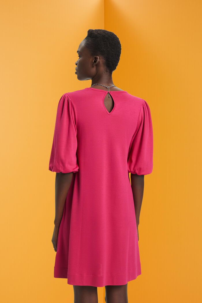 Volume sleeves mini dress, DARK PINK, detail image number 3