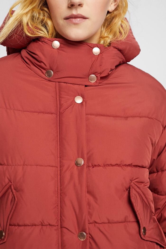Boxy fit quilted jacket, TERRACOTTA, detail image number 0