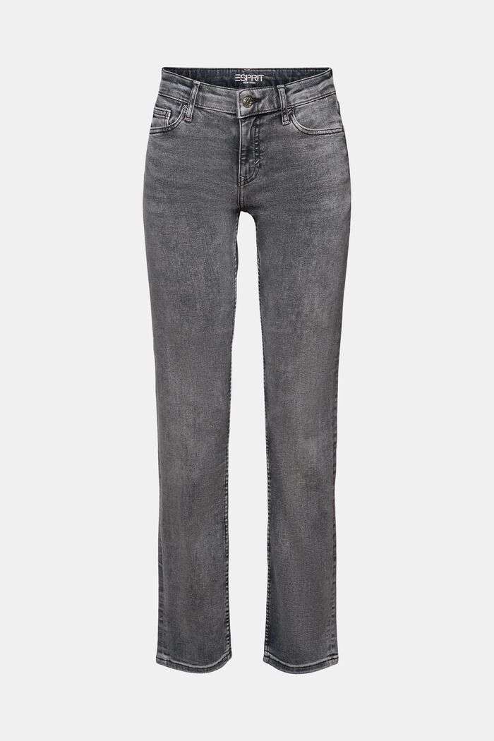 Straight leg stretch jeans, GREY MEDIUM WASHED, detail image number 7