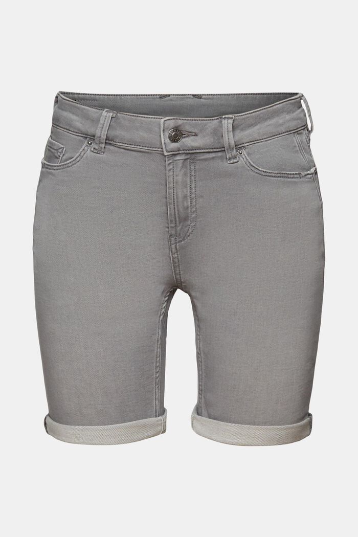 Denim shorts made of blended organic cotton, GREY MEDIUM WASHED, detail image number 7