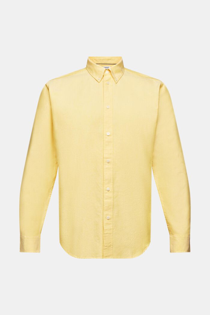Cotton Oxford Shirt, YELLOW, detail image number 7