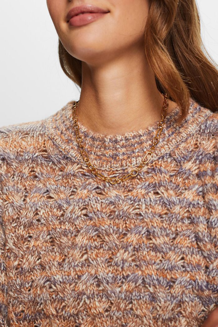 Striped Cable-Knit Sweater, BRIGHT BLUE, detail image number 2