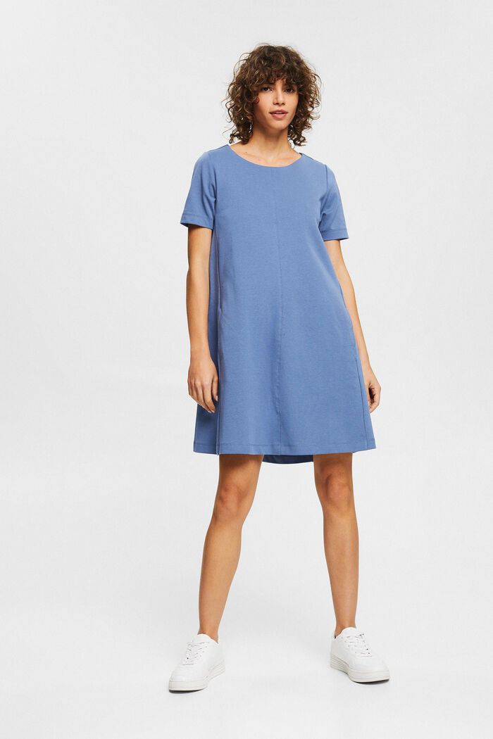Flared T-shirt dress, organic cotton blend, BLUE LAVENDER, detail image number 1