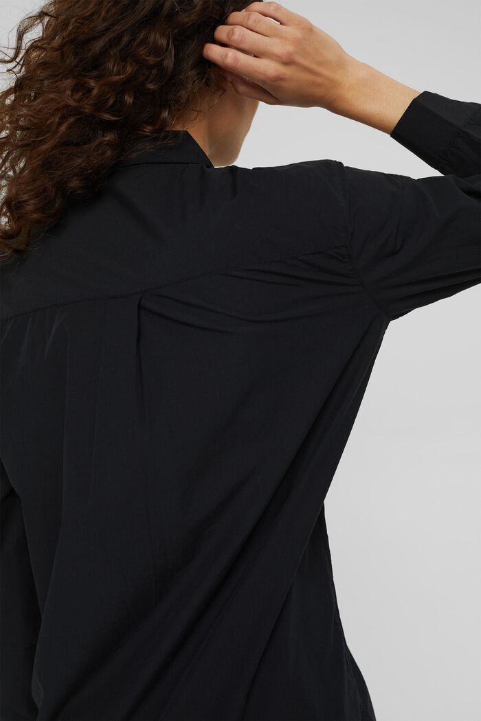 Long blouse made of 100% organic cotton, BLACK, detail image number 2