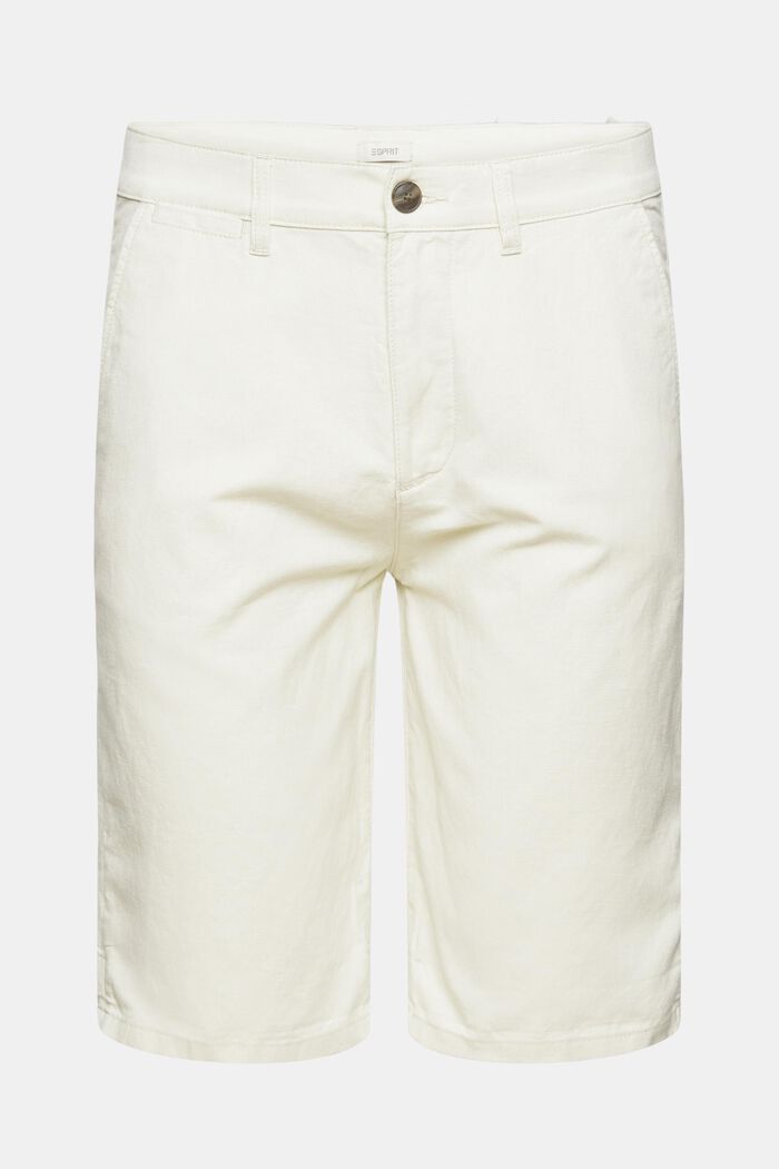 Blended linen shorts, CREAM BEIGE, overview