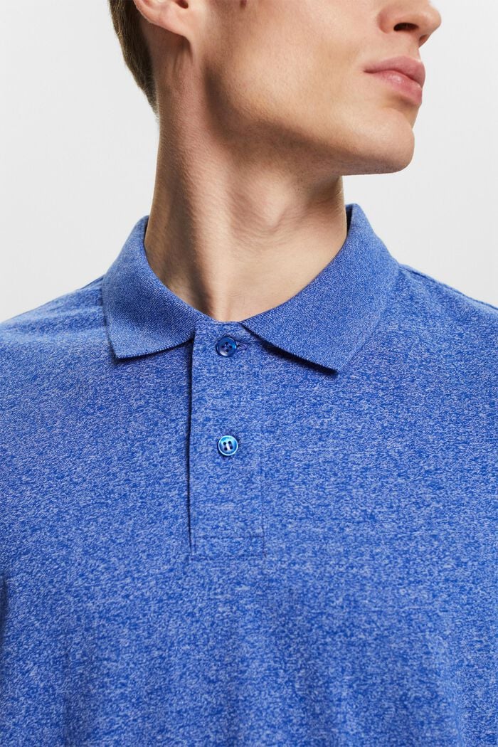 Melange Polo Shirt, BRIGHT BLUE, detail image number 3