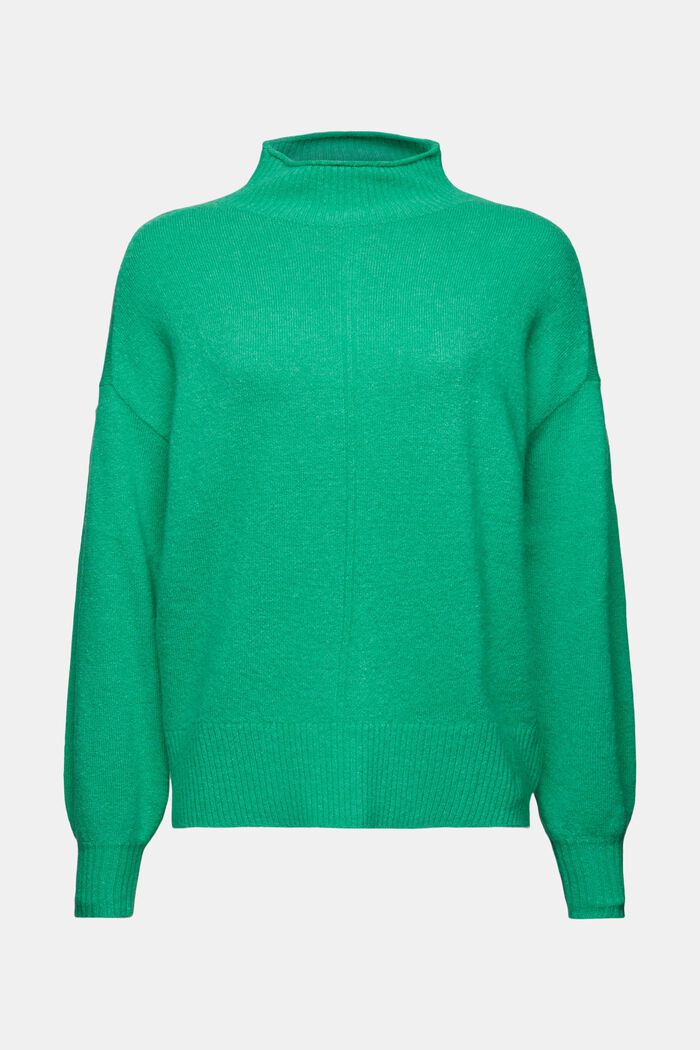 Mock Neck Sweater, GREEN, detail image number 6