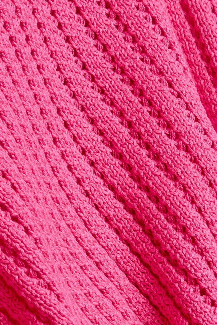 Patterned knit jumper made of organic cotton, PINK FUCHSIA, detail image number 4