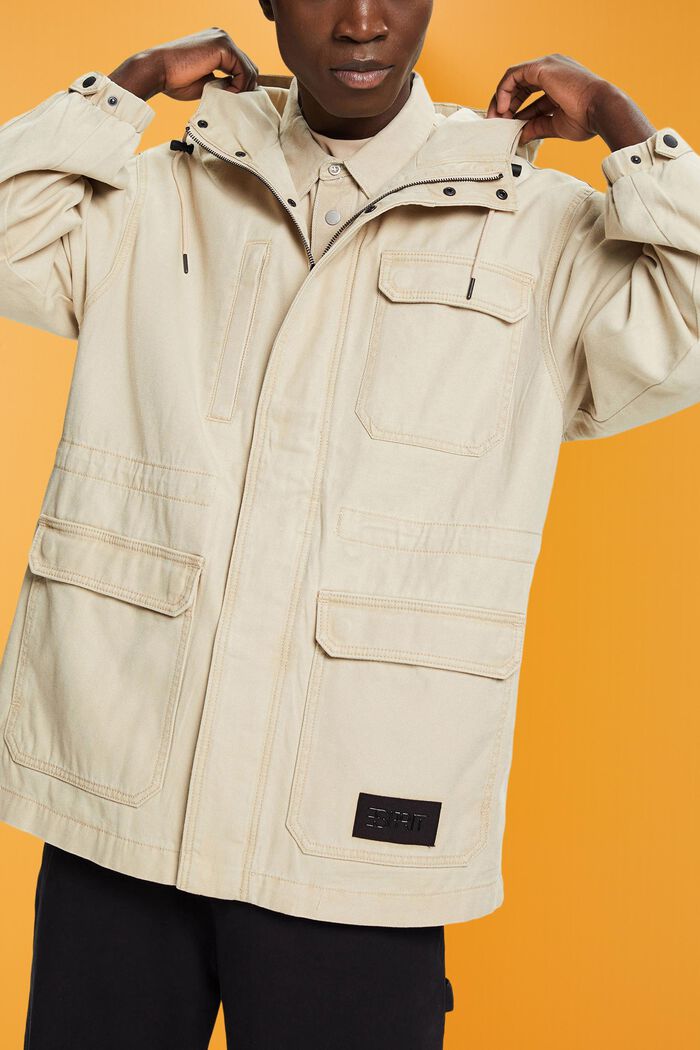 Heavy cotton field jacket, SAND, detail image number 4