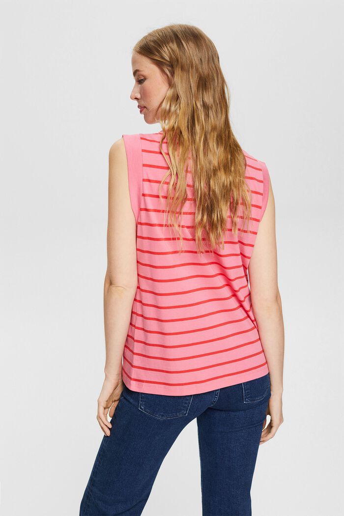 Sleeveless T-shirt with stripes, PINK FUCHSIA, detail image number 3