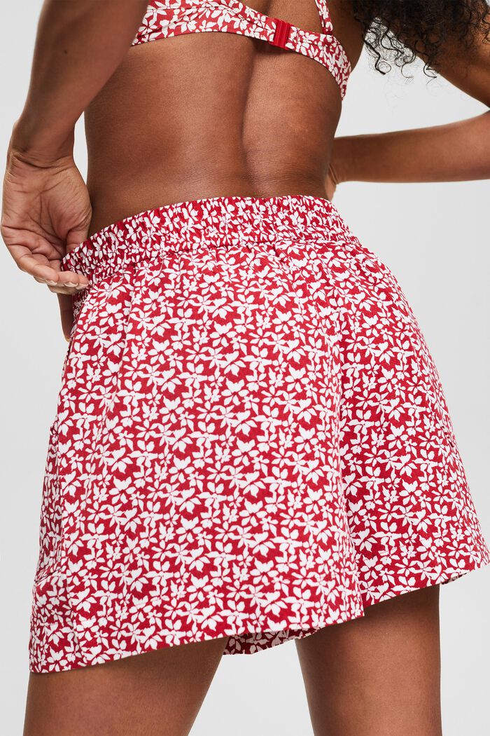Printed Beach Shorts, DARK RED, detail image number 4