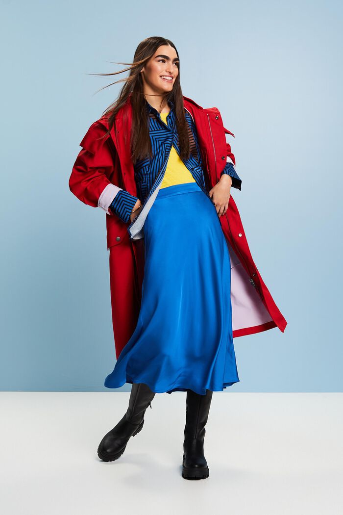 Satin Midi Skirt, BRIGHT BLUE, detail image number 3