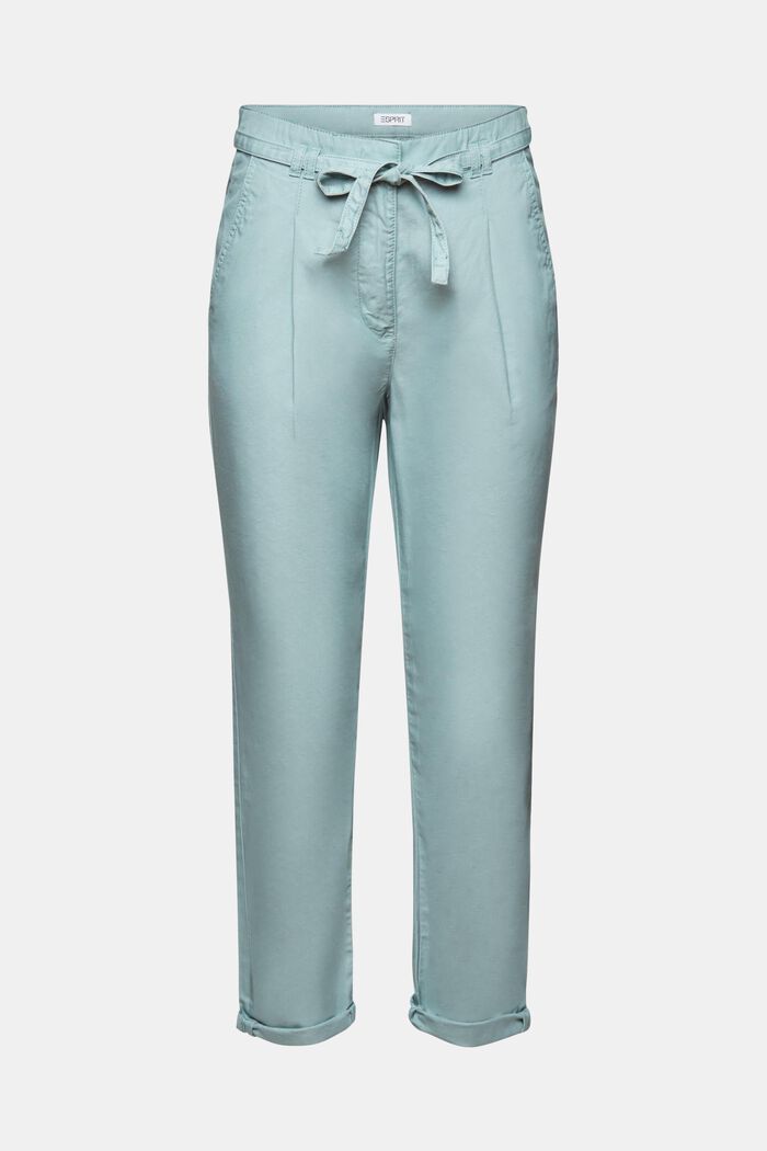 Belted Chino Pants, LIGHT GREEN BLUE, detail image number 7