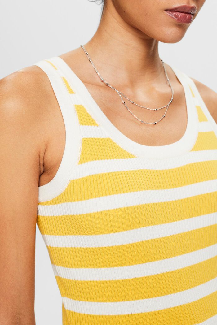 Striped Ribbed Tank Top, SUNFLOWER YELLOW, detail image number 2