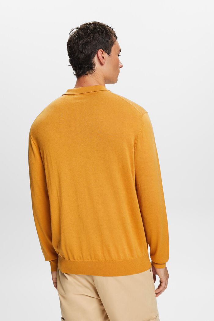 Wool Polo Sweater, HONEY YELLOW, detail image number 4