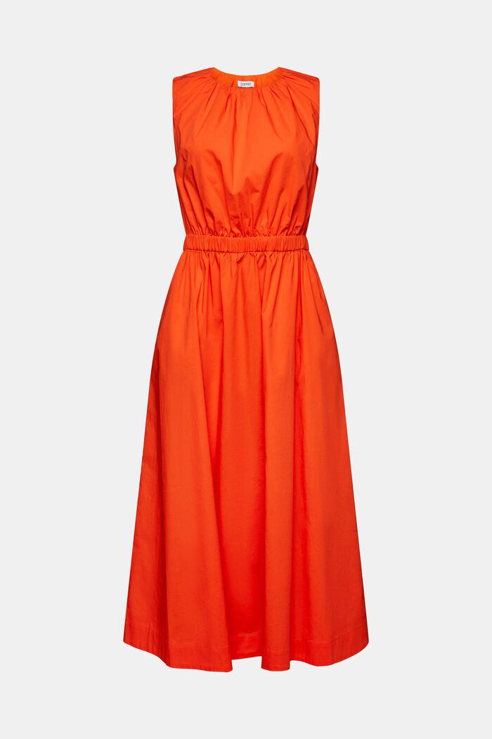 Sleeveless Midi Dress, BRIGHT ORANGE, detail image number 5