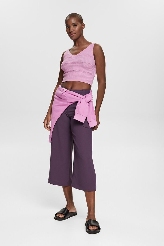 Cropped wide-leg trousers, DARK PURPLE, detail image number 5