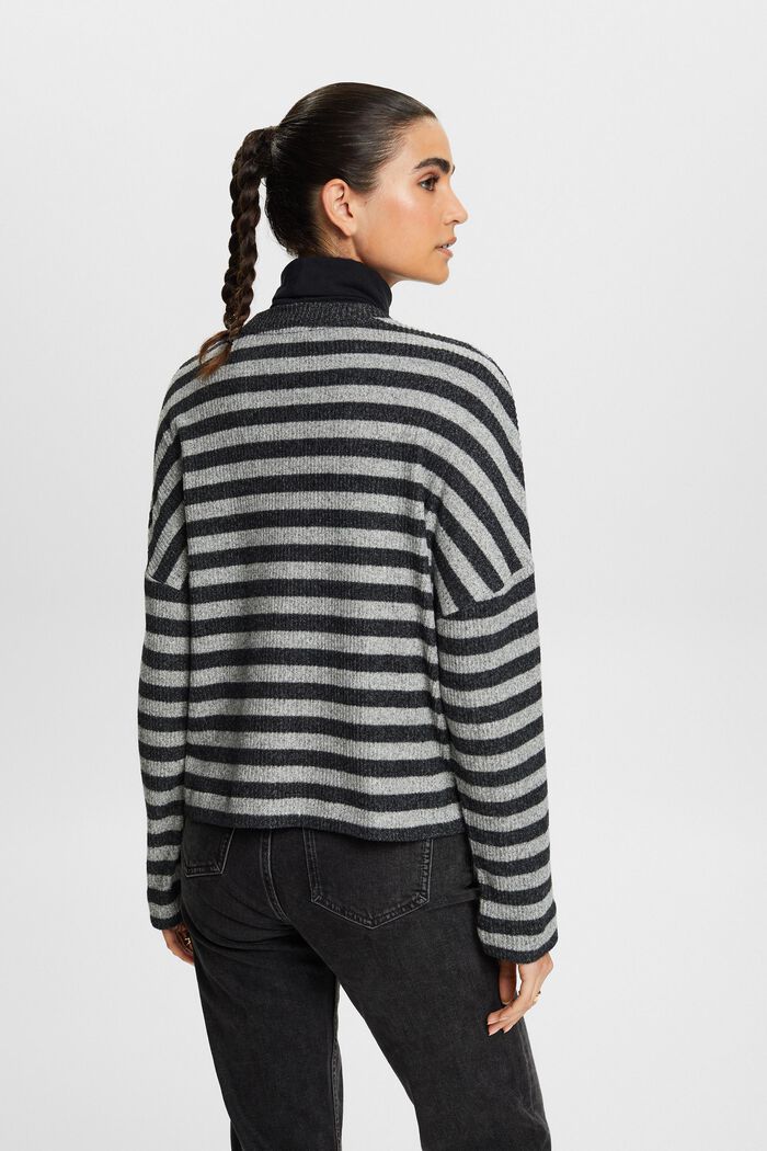 Striped Sweater, BLACK, detail image number 3