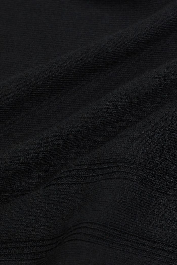 V-neck cardigan, BLACK, detail image number 5