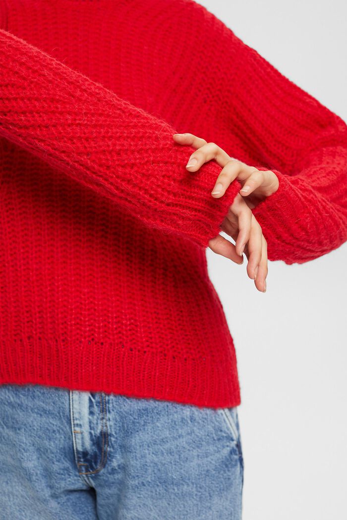 Alpaca blend: Knit jumper, RED, detail image number 0