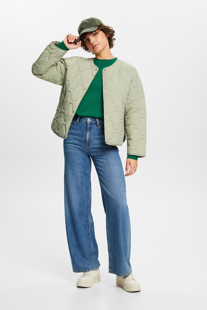 Oversized jumper, 100% cotton, DARK GREEN, detail image number 1