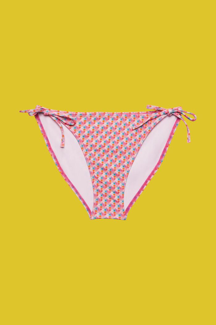 Multi-coloured bikini bottoms with ties, PINK FUCHSIA, detail image number 4