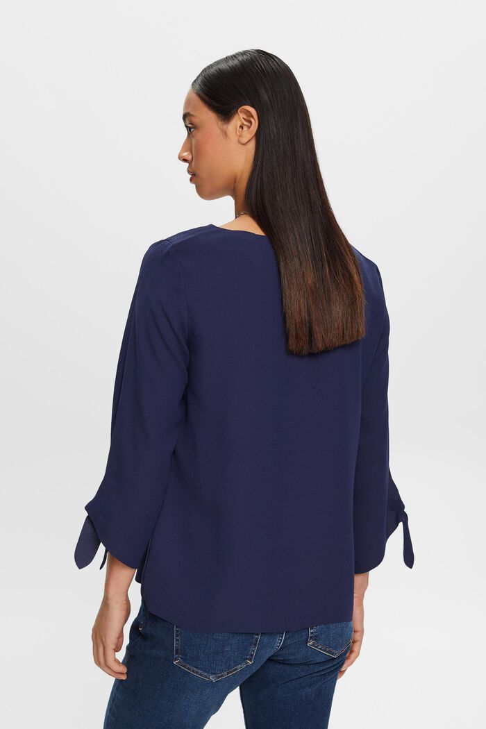 Stretch blouse with open edges, DARK BLUE, detail image number 3