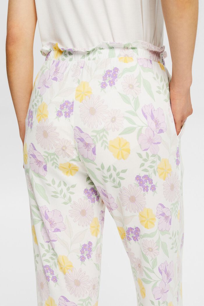 Pyjama bottoms with a floral pattern, LENZING™ ECOVERO™, OFF WHITE, detail image number 2