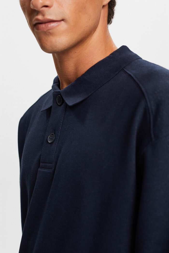 Polo Longsleeve Sweatshirt, NAVY, detail image number 2