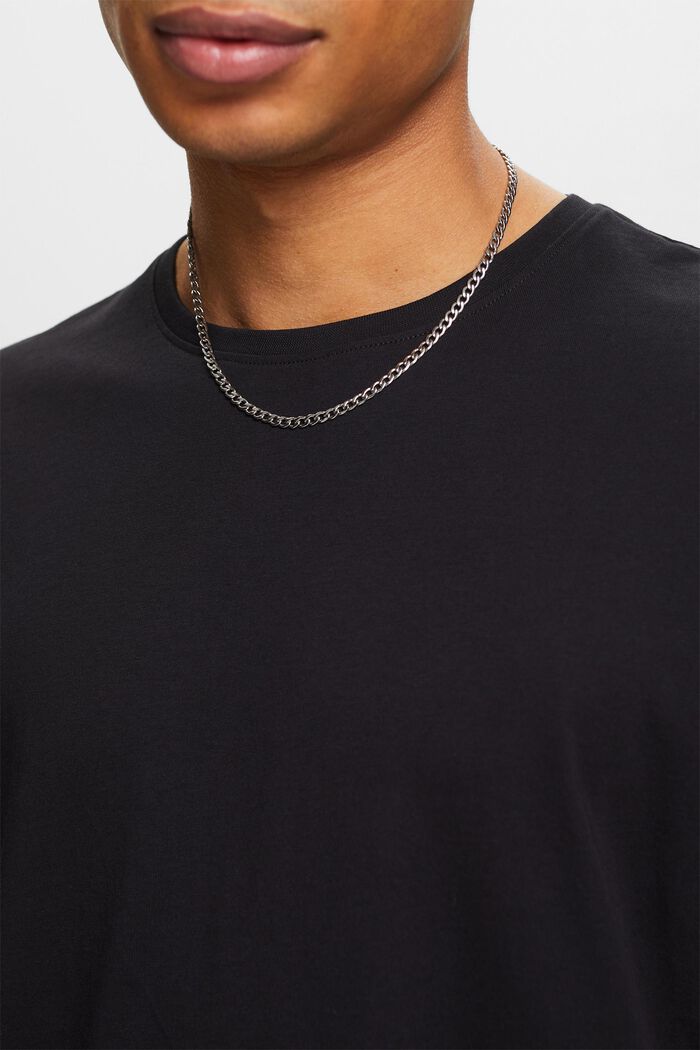 Short-Sleeve Crewneck T-Shirt, BLACK, detail image number 3