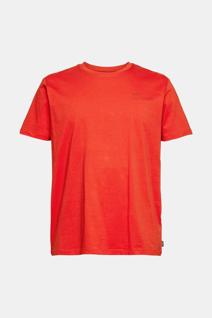 Jersey T-shirt with a print, 100% organic cotton, RED ORANGE, detail image number 6