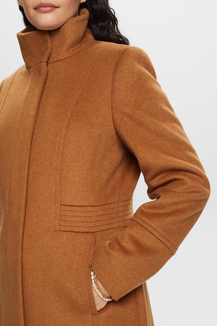 Recycled: wool blend coat, CARAMEL, detail image number 3