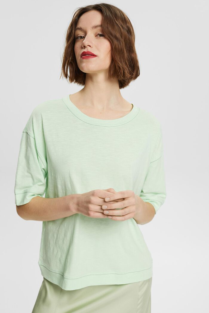 Oversized top with 3/4-length sleeves, PASTEL GREEN, detail image number 0