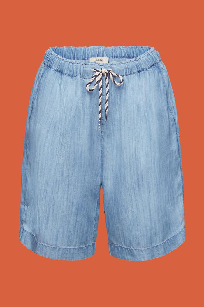 Pull-on jeans shorts, TENCEL™, BLUE LIGHT WASHED, detail image number 6