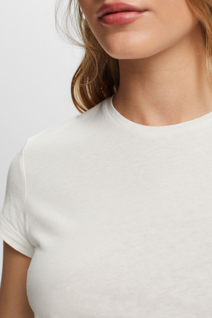 Crewneck T-shirt, 100% cotton, OFF WHITE, detail image number 2