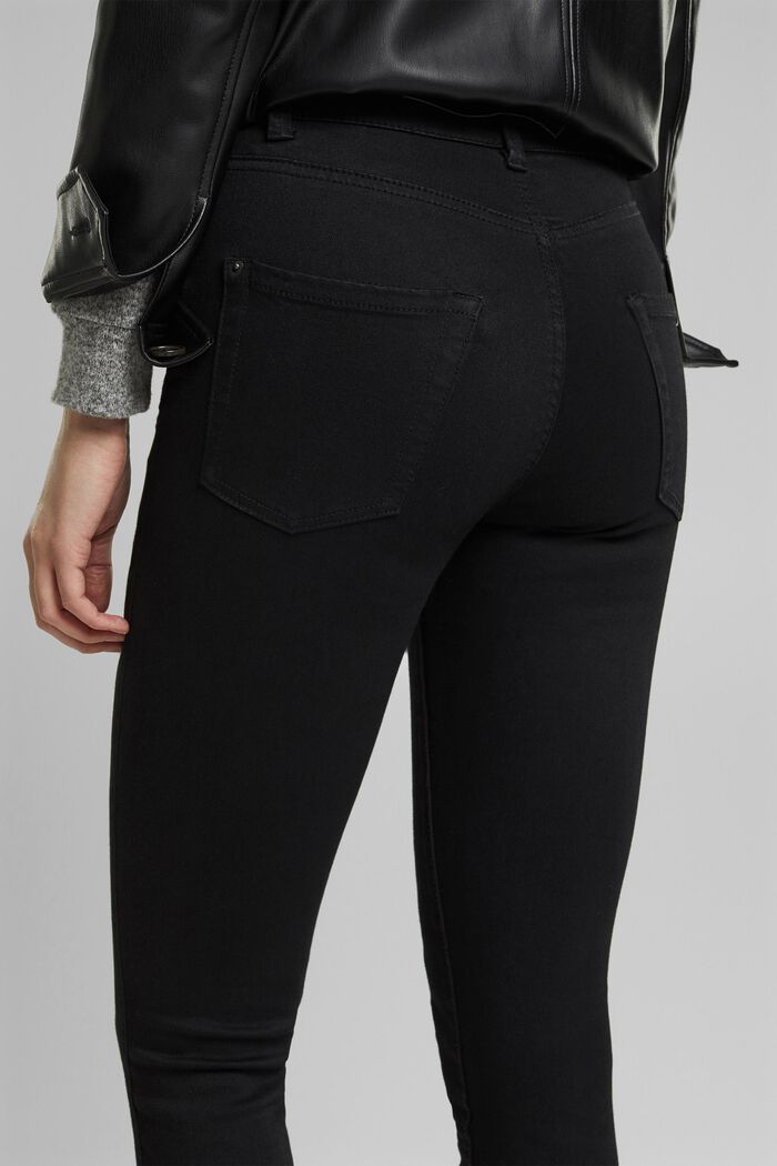 Soft high-waisted trousers with stretch, BLACK, detail image number 2